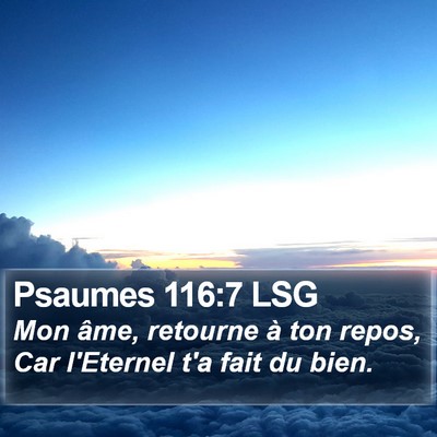 Psaumes 116:7 LSG Bible Verse Image