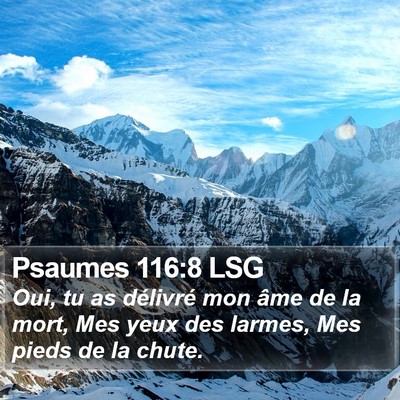 Psaumes 116:8 LSG Bible Verse Image