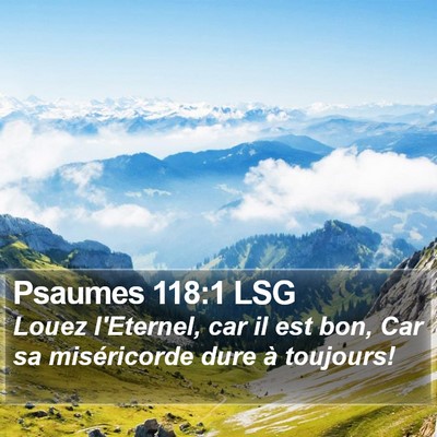 Psaumes 118:1 LSG Bible Verse Image