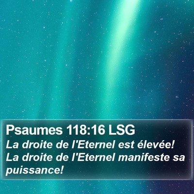 Psaumes 118:16 LSG Bible Verse Image