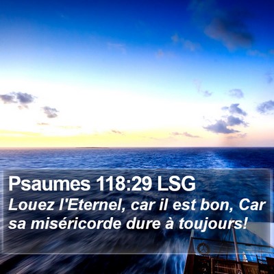 Psaumes 118:29 LSG Bible Verse Image