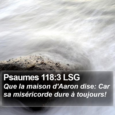 Psaumes 118:3 LSG Bible Verse Image