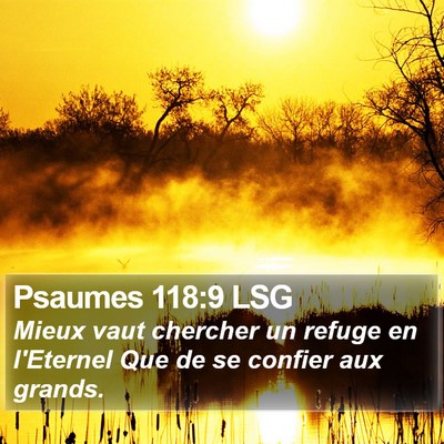 Psaumes 118:9 LSG Bible Verse Image