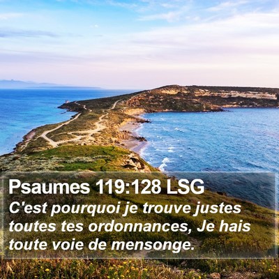 Psaumes 119:128 LSG Bible Verse Image