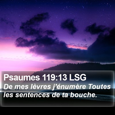 Psaumes 119:13 LSG Bible Verse Image