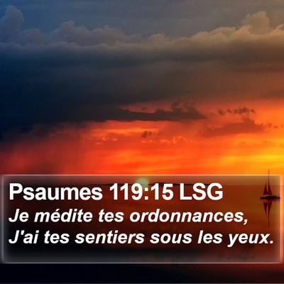 Psaumes 119:15 LSG Bible Verse Image