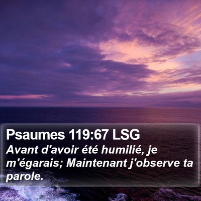 Psaumes 119:67 LSG Bible Verse Image