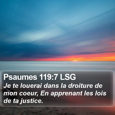 Psaumes 119:7 LSG Bible Verse Image
