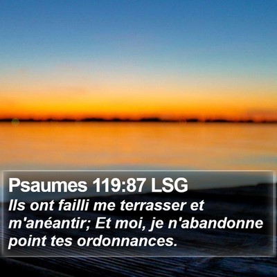 Psaumes 119:87 LSG Bible Verse Image