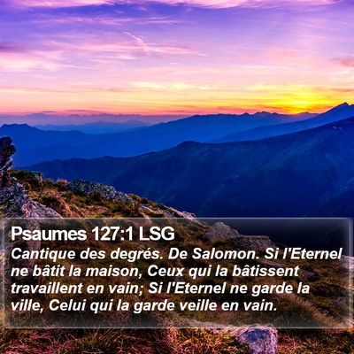 Psaumes 127:1 LSG Bible Verse Image