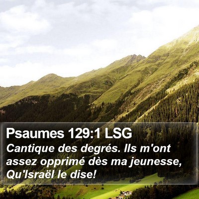 Psaumes 129:1 LSG Bible Verse Image