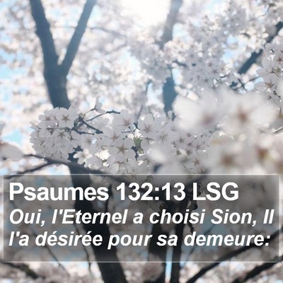 Psaumes 132:13 LSG Bible Verse Image