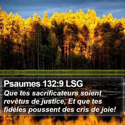 Psaumes 132:9 LSG Bible Verse Image