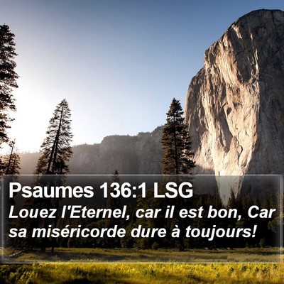 Psaumes 136:1 LSG Bible Verse Image
