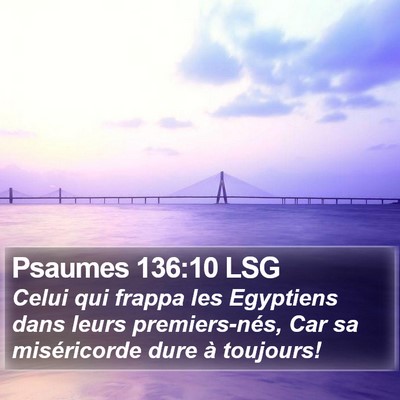 Psaumes 136:10 LSG Bible Verse Image