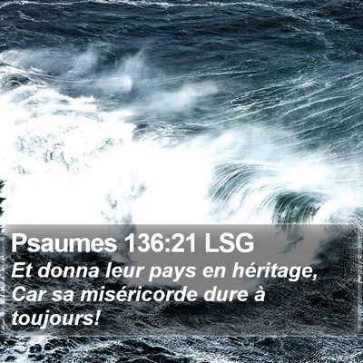Psaumes 136:21 LSG Bible Verse Image