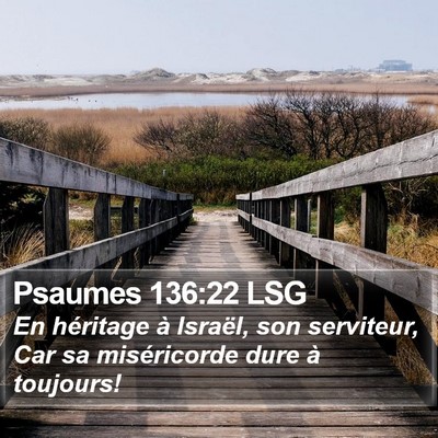 Psaumes 136:22 LSG Bible Verse Image