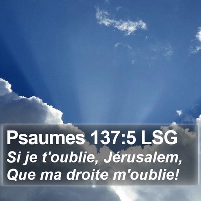 Psaumes 137:5 LSG Bible Verse Image