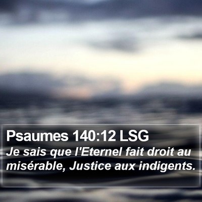 Psaumes 140:12 LSG Bible Verse Image