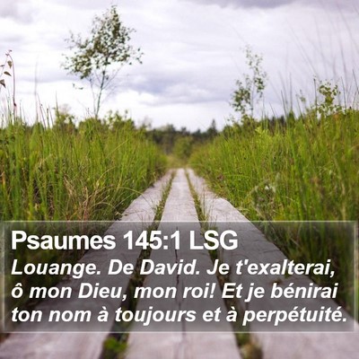 Psaumes 145:1 LSG Bible Verse Image