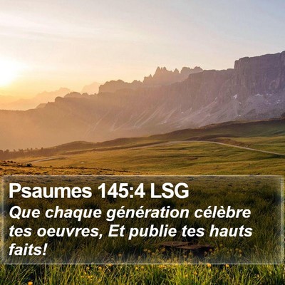 Psaumes 145:4 LSG Bible Verse Image