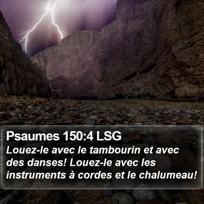Psaumes 150:4 LSG Bible Verse Image