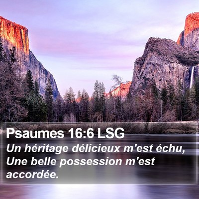 Psaumes 16:6 LSG Bible Verse Image