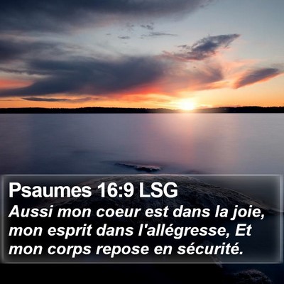 Psaumes 16:9 LSG Bible Verse Image