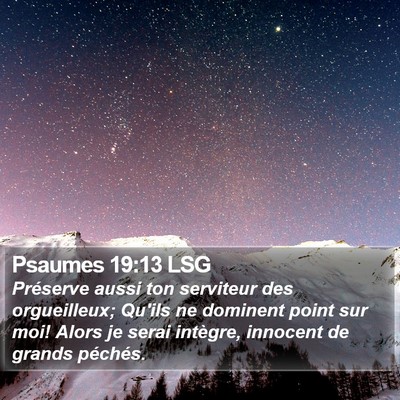 Psaumes 19:13 LSG Bible Verse Image