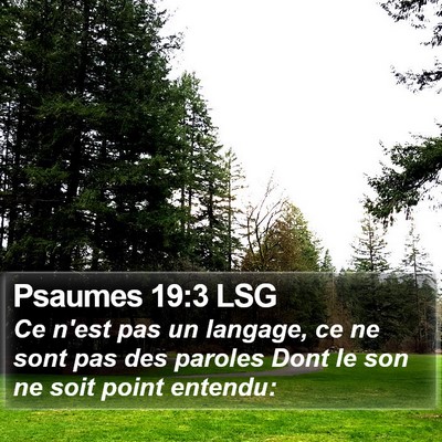 Psaumes 19:3 LSG Bible Verse Image