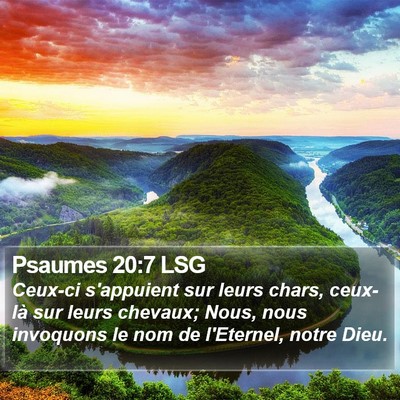 Psaumes 20:7 LSG Bible Verse Image