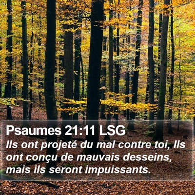 Psaumes 21:11 LSG Bible Verse Image