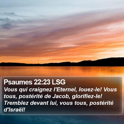 Psaumes 22:23 LSG Bible Verse Image