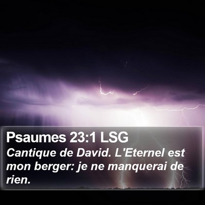 Psaumes 23:1 LSG Bible Verse Image