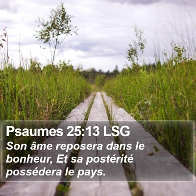 Psaumes 25:13 LSG Bible Verse Image