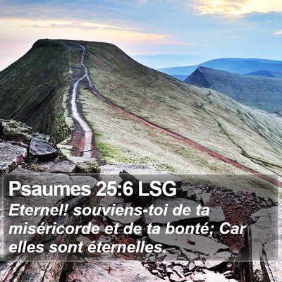 Psaumes 25:6 LSG Bible Verse Image