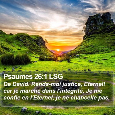 Psaumes 26:1 LSG Bible Verse Image