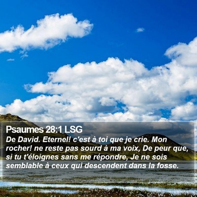 Psaumes 28:1 LSG Bible Verse Image