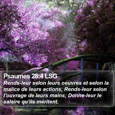 Psaumes 28:4 LSG Bible Verse Image