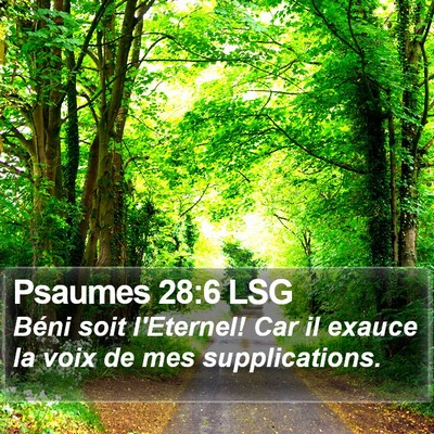 Psaumes 28:6 LSG Bible Verse Image