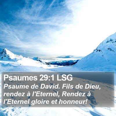 Psaumes 29:1 LSG Bible Verse Image