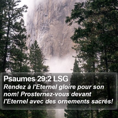 Psaumes 29:2 LSG Bible Verse Image