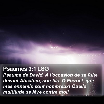 Psaumes 3:1 LSG Bible Verse Image
