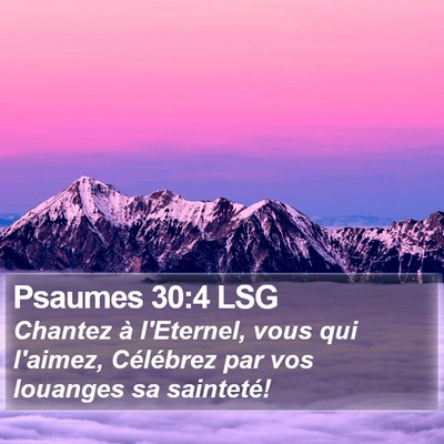 Psaumes 30:4 LSG Bible Verse Image