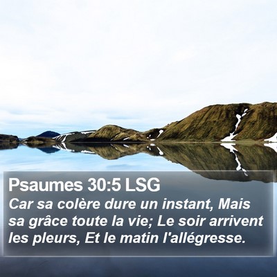 Psaumes 30:5 LSG Bible Verse Image
