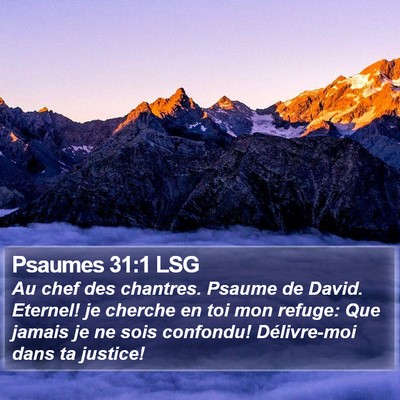 Psaumes 31:1 LSG Bible Verse Image