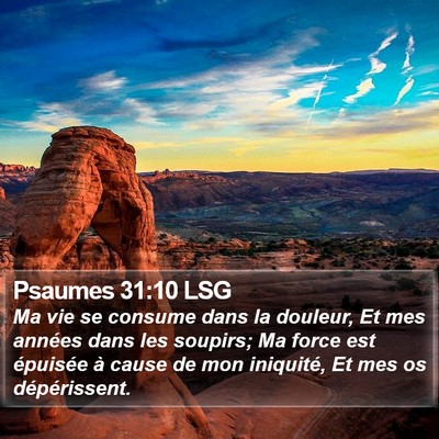 Psaumes 31:10 LSG Bible Verse Image