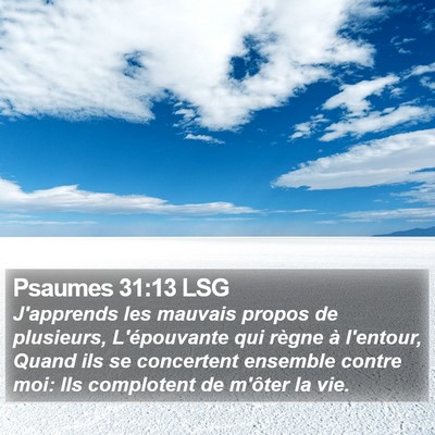 Psaumes 31:13 LSG Bible Verse Image