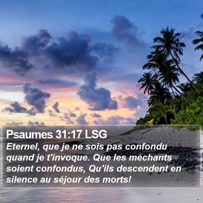 Psaumes 31:17 LSG Bible Verse Image