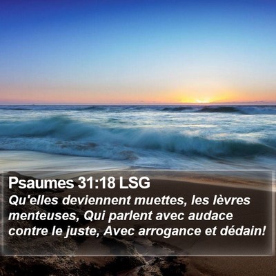 Psaumes 31:18 LSG Bible Verse Image